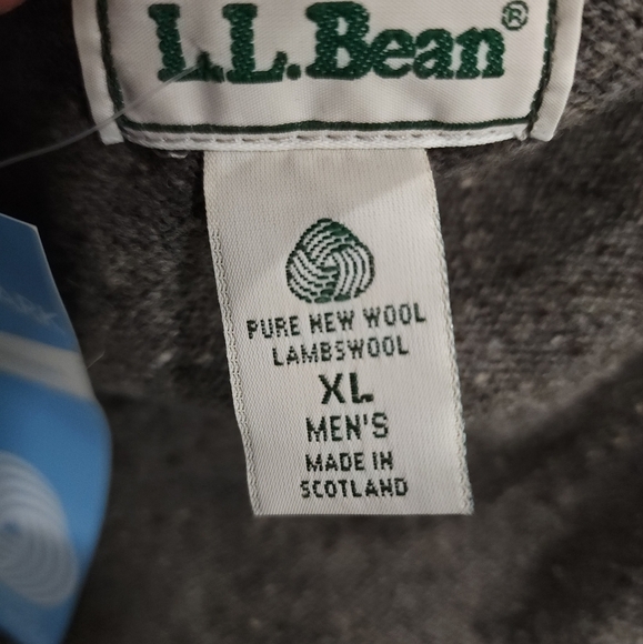 L.L.Bean Argyle Lambswool Vest Nwt Made in Ireland Size XL Grey - Picture 9 of 11